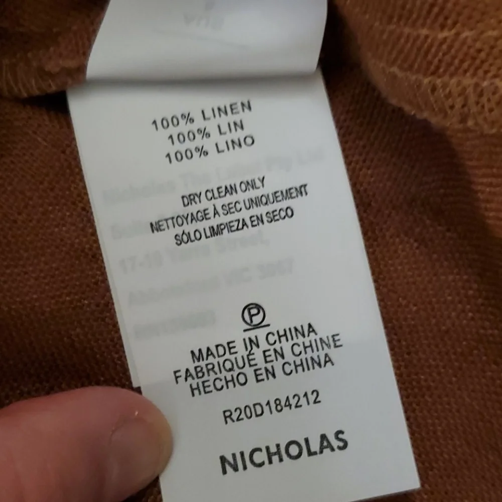 Nicholas Asilah Tie-Front Midi Linen Dress sz 4 NWT - Picture 12 of 14